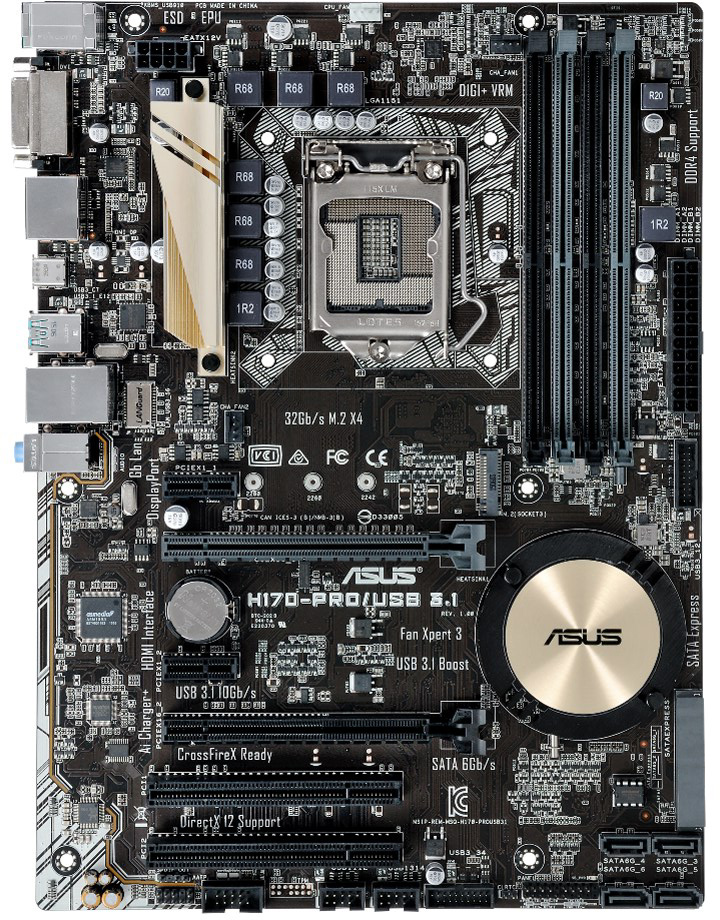 Asus H170-Pro/USB 3.1 - Motherboard Specifications On MotherboardDB